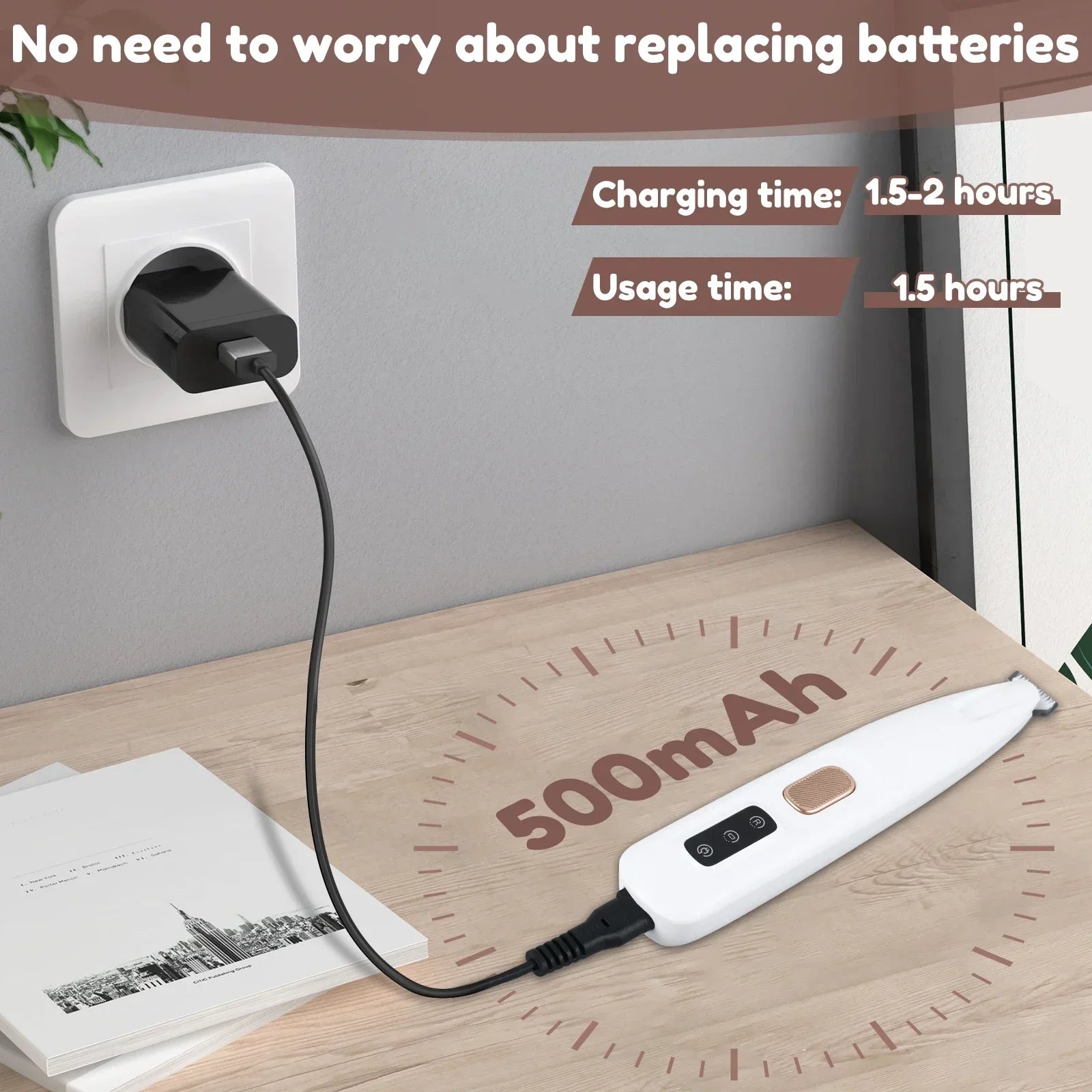 Waterproof Dog Paw Trimmer with LED Light 18mm Blade - No Furs Given