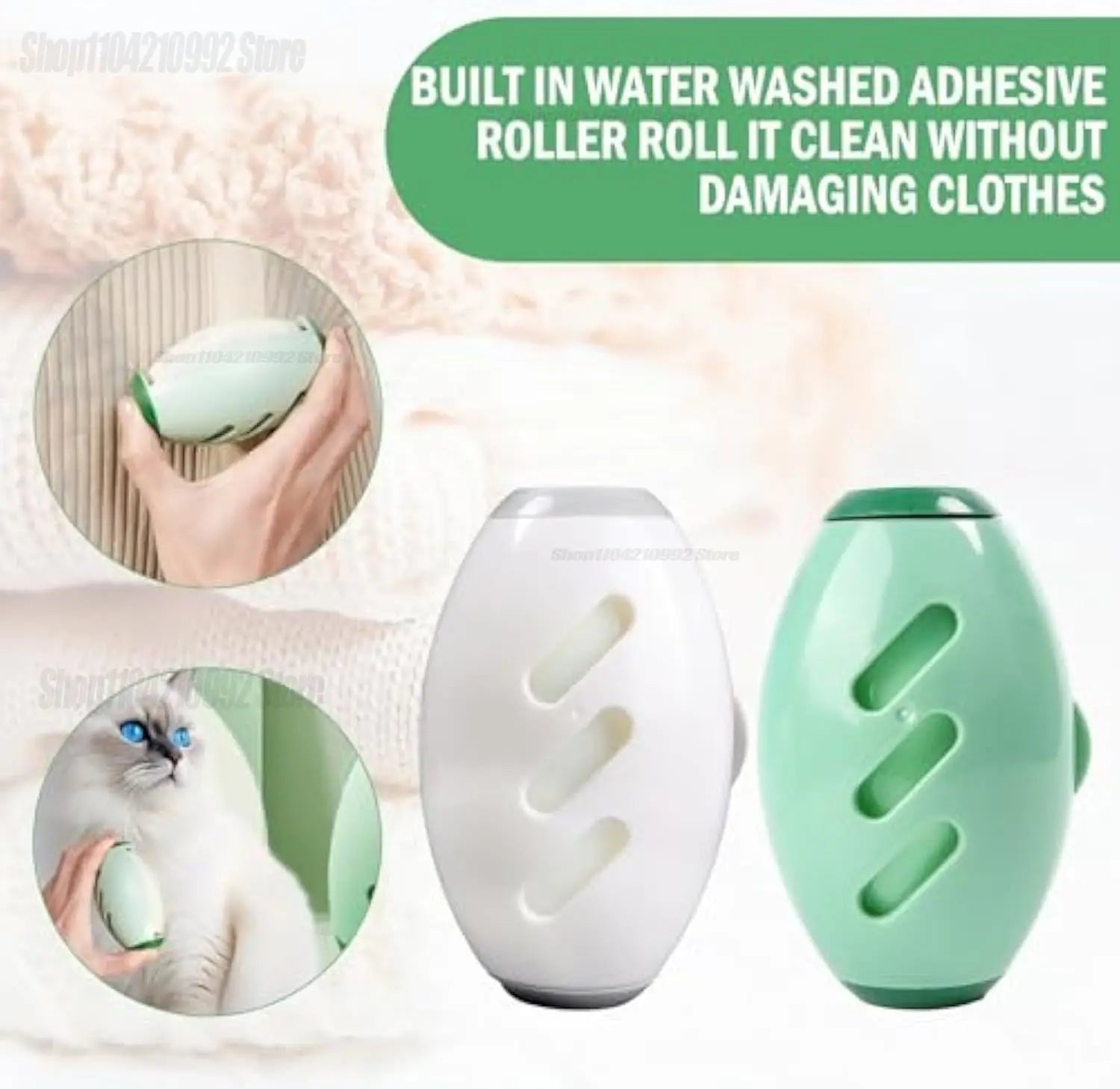 Washable Pet Hair & Lint Remover Roller for Clothes - No Furs Given