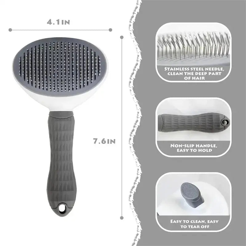 Self-Cleaning Slicker Brush for Cats and Dogs - No Furs Given
