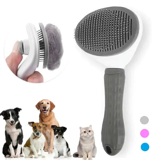 Self-Cleaning Slicker Brush for Cats and Dogs - No Furs Given