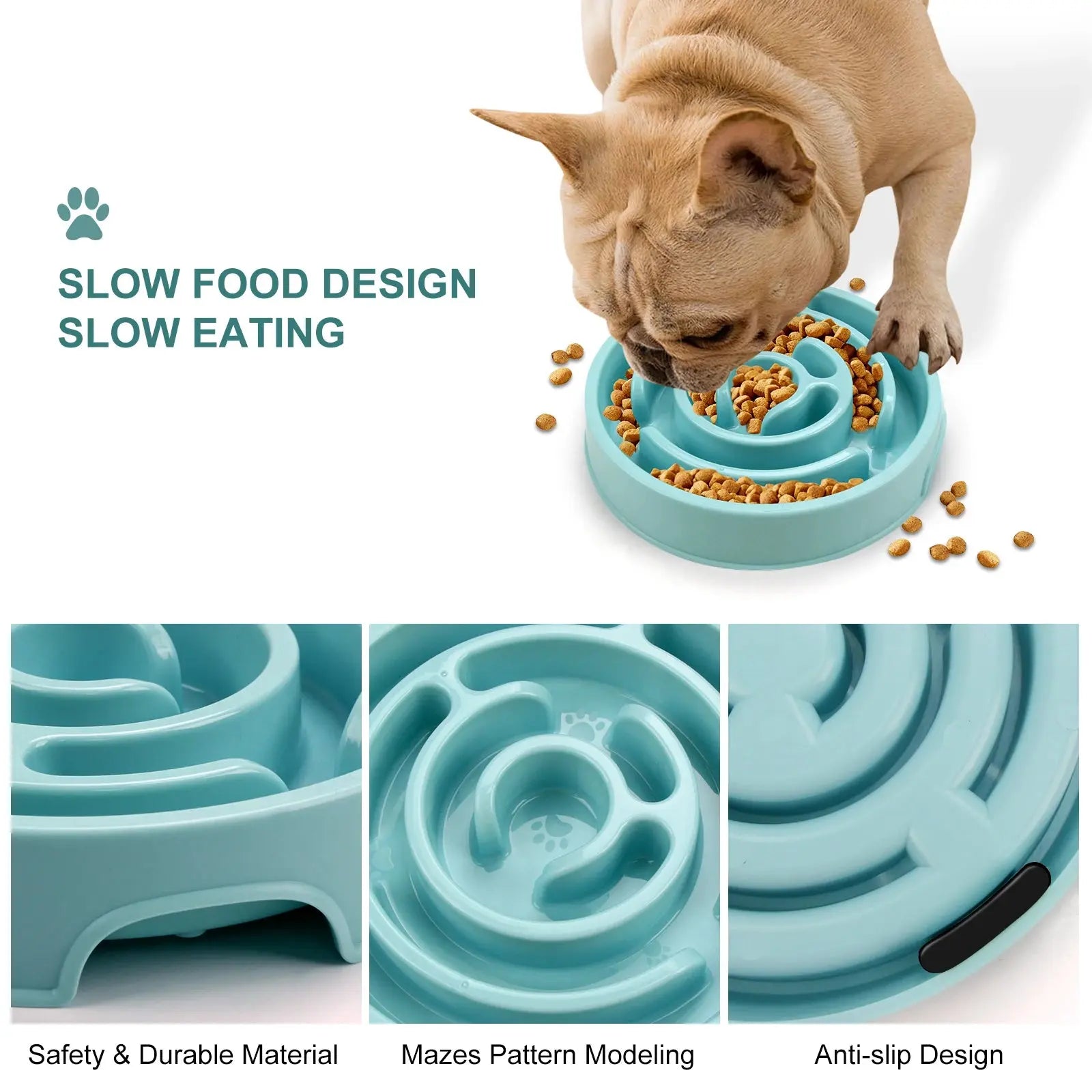 Non-Slip Anti-Gulping Slow Feeder Bowl for Dogs - No Furs Given