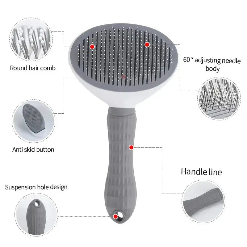 Self-Cleaning Slicker Brush for Cats and Dogs - No Furs Given